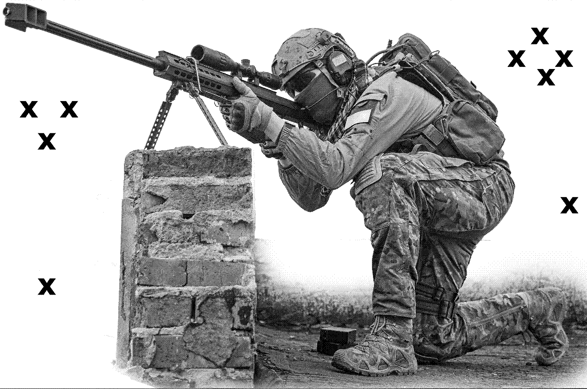 Sniper with .50 cal -Airbrush Stencil